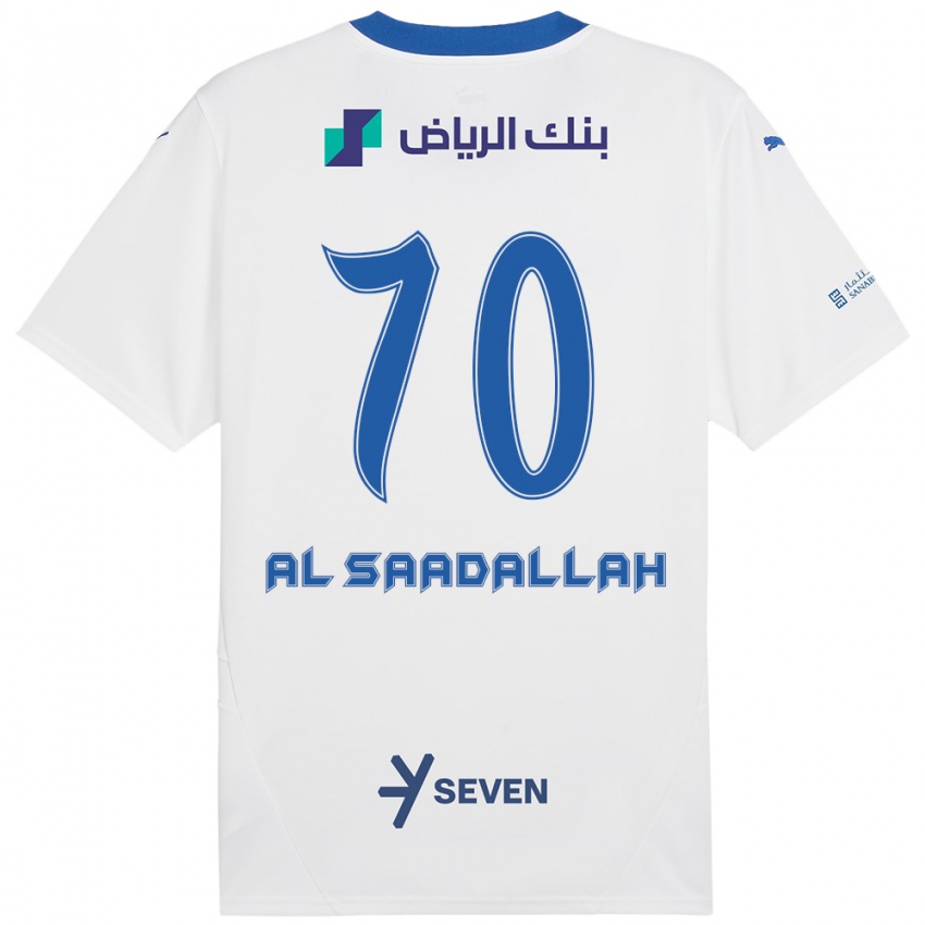 Kinderen Hessa Al-Saadallah #70 Wit Blauw Uitshirt Uittenue 2024/25 T-Shirt