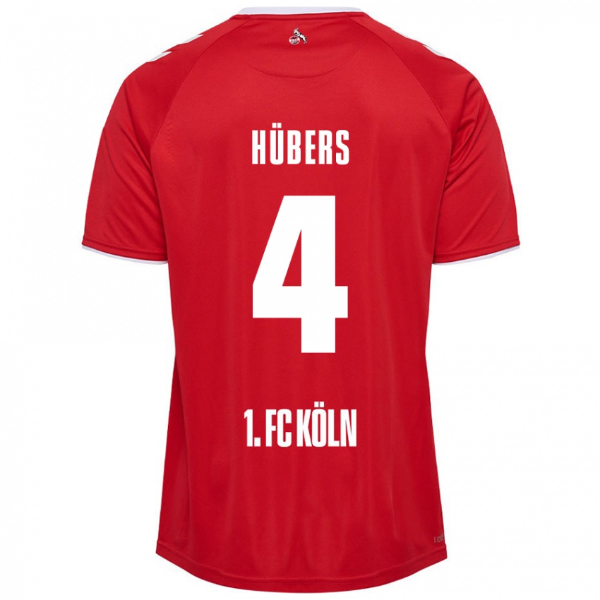 Kinderen Timo Hübers #4 Rood Wit Uitshirt Uittenue 2024/25 T-Shirt