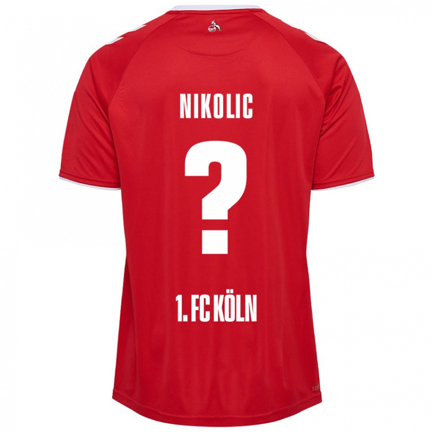 Kinderen Milan Nikolic #0 Rood Wit Uitshirt Uittenue 2024/25 T-Shirt