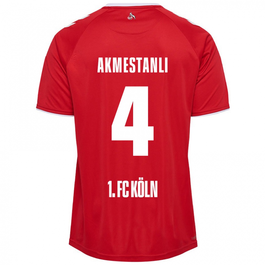 Kinderen Teoman Akmestanli #4 Rood Wit Uitshirt Uittenue 2024/25 T-Shirt