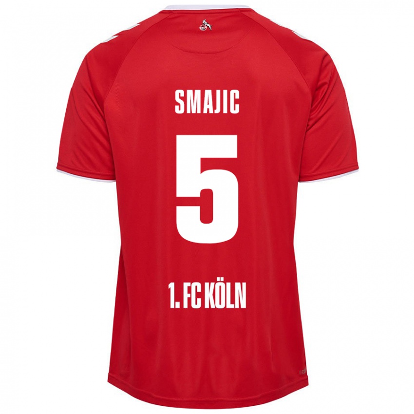 Kinderen Rijad Smajic #5 Rood Wit Uitshirt Uittenue 2024/25 T-Shirt