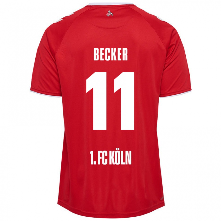 Kinderen Marlon Becker #11 Rood Wit Uitshirt Uittenue 2024/25 T-Shirt