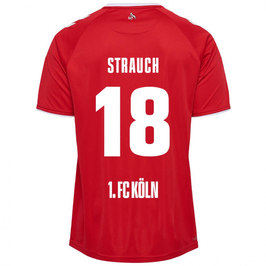 Kinderen Georg Strauch #18 Rood Wit Uitshirt Uittenue 2024/25 T-Shirt