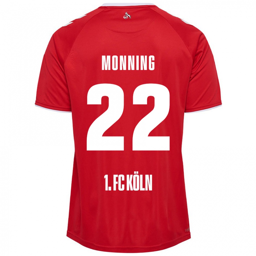 Kinderen Marlon Monning #22 Rood Wit Uitshirt Uittenue 2024/25 T-Shirt