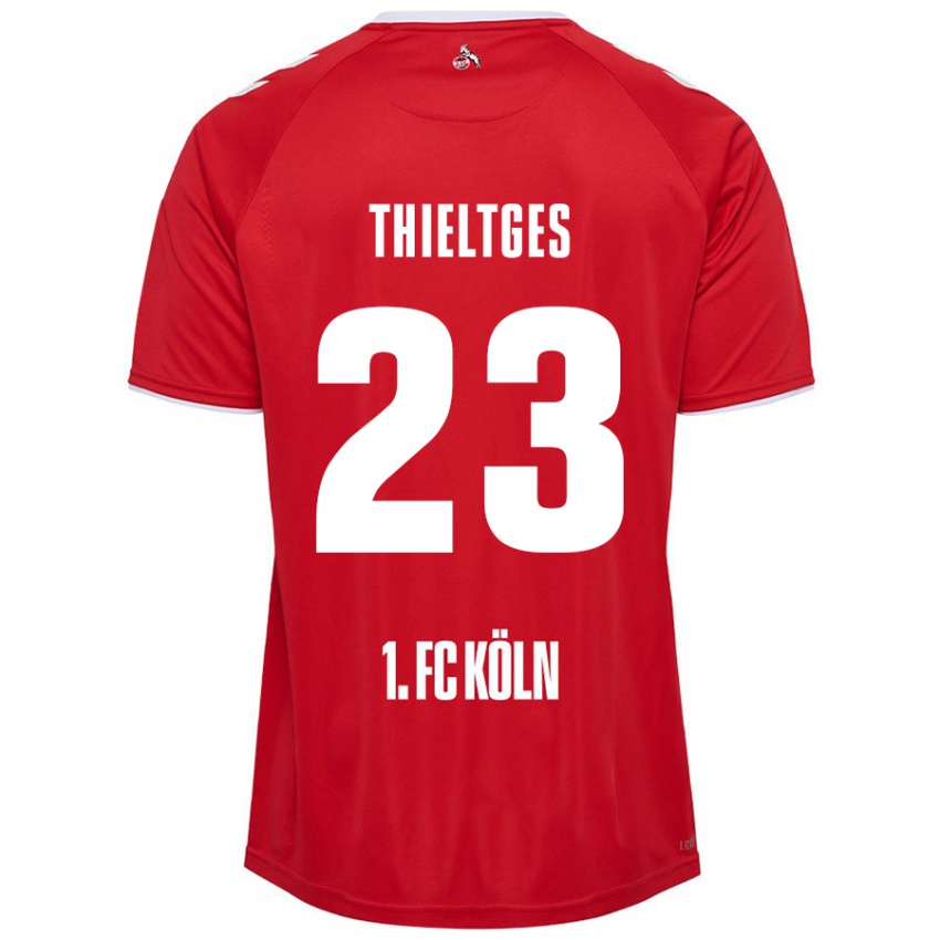 Kinderen Phil Thieltges #23 Rood Wit Uitshirt Uittenue 2024/25 T-Shirt