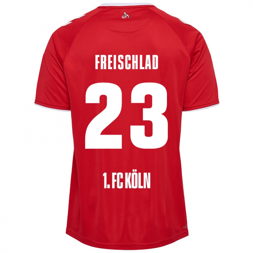 Kinderen Yannick Freischlad #23 Rood Wit Uitshirt Uittenue 2024/25 T-Shirt