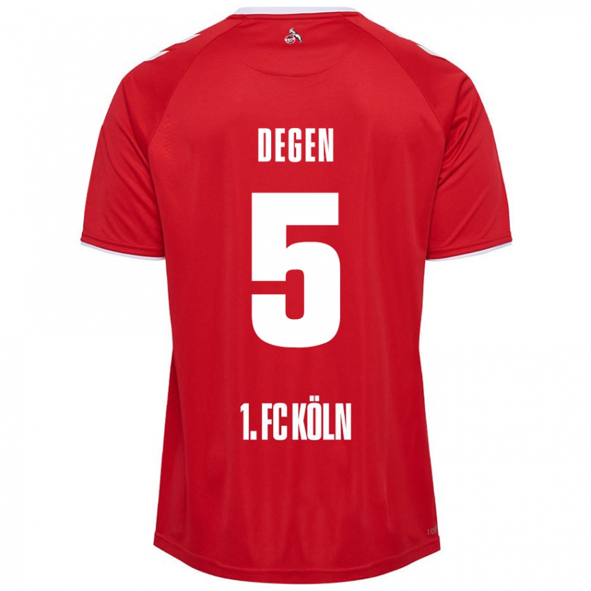 Kinderen Celina Degen #5 Rood Wit Uitshirt Uittenue 2024/25 T-Shirt