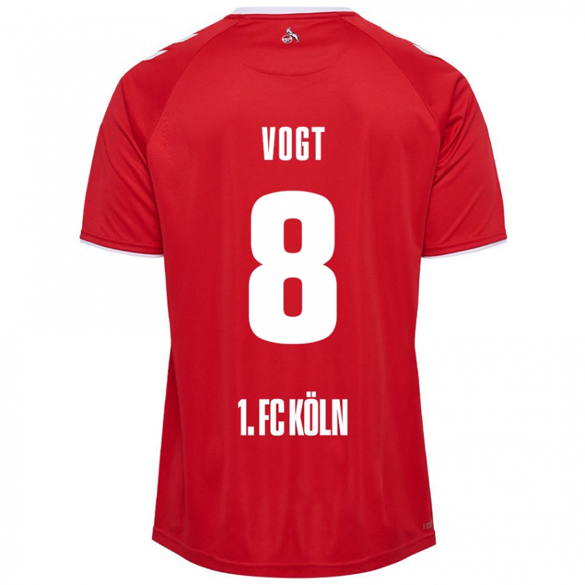 Kinderen Laura Vogt #8 Rood Wit Uitshirt Uittenue 2024/25 T-Shirt