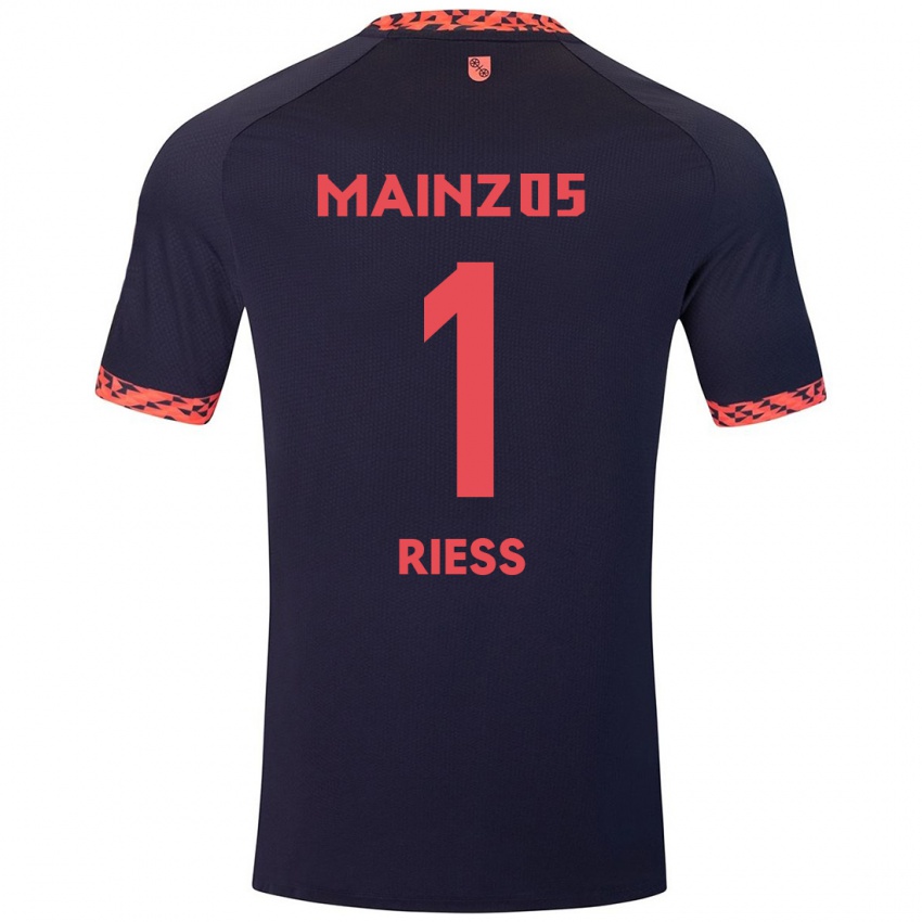 Kinderen Lasse Rieß #1 Blauw Koraalrood Uitshirt Uittenue 2024/25 T-Shirt