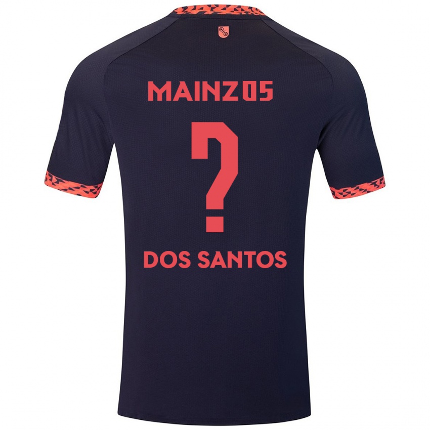 Kinderen Alexandre Tavares Dos Santos #0 Blauw Koraalrood Uitshirt Uittenue 2024/25 T-Shirt