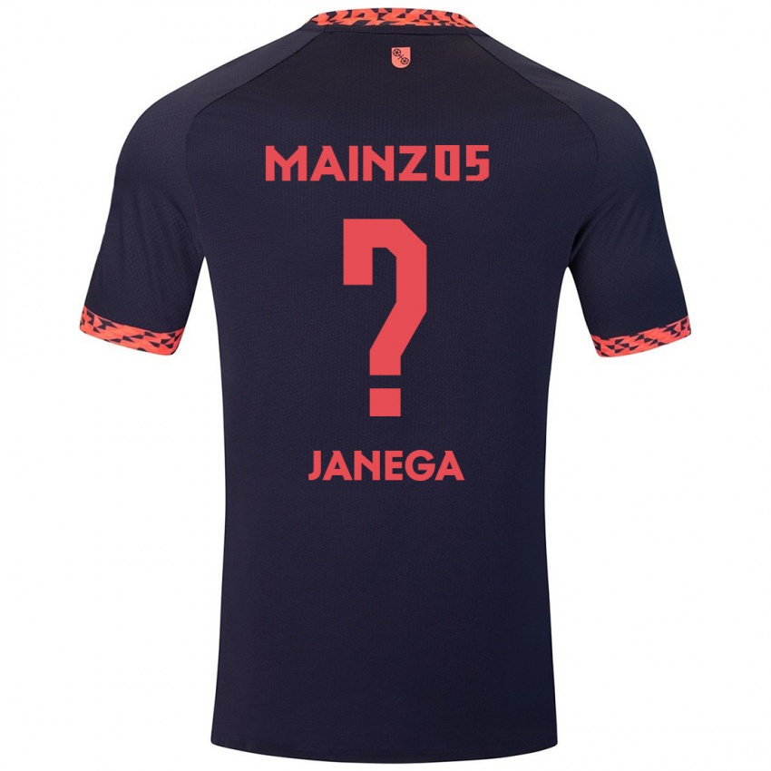 Kinderen Jan Janega #0 Blauw Koraalrood Uitshirt Uittenue 2024/25 T-Shirt