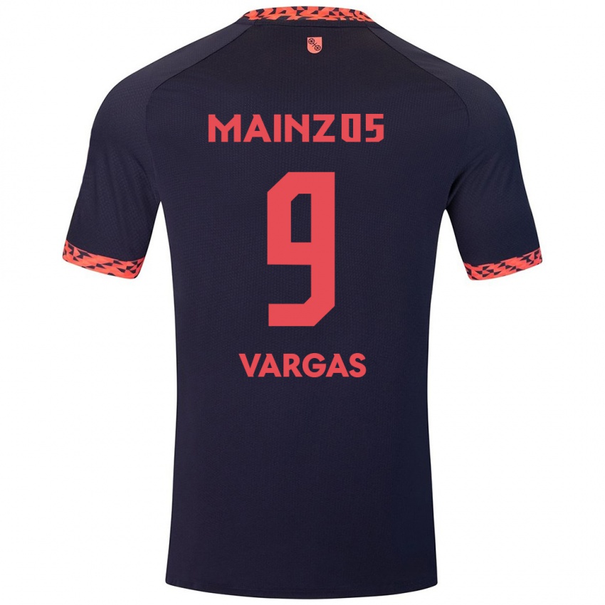 Kinderen Nayrobi Vargas #9 Blauw Koraalrood Uitshirt Uittenue 2024/25 T-Shirt