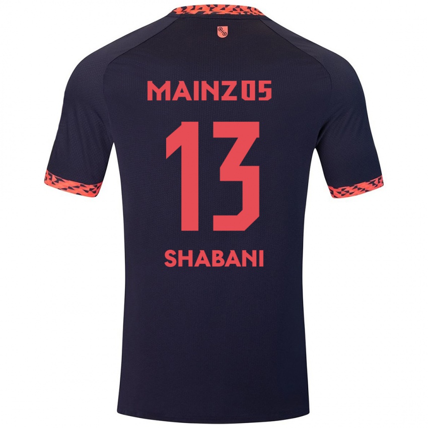 Kinderen Eniss Shabani #13 Blauw Koraalrood Uitshirt Uittenue 2024/25 T-Shirt