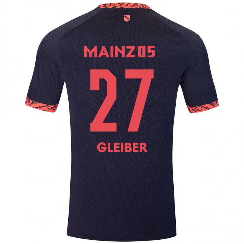 Kinderen Daniel Gleiber #27 Blauw Koraalrood Uitshirt Uittenue 2024/25 T-Shirt