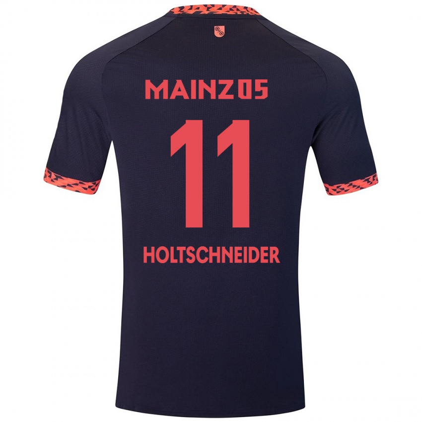 Kinderen Hannah Holtschneider #11 Blauw Koraalrood Uitshirt Uittenue 2024/25 T-Shirt