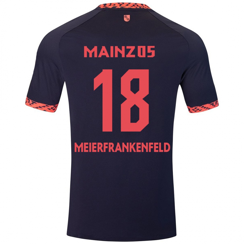 Kinderen Jana Meierfrankenfeld #18 Blauw Koraalrood Uitshirt Uittenue 2024/25 T-Shirt