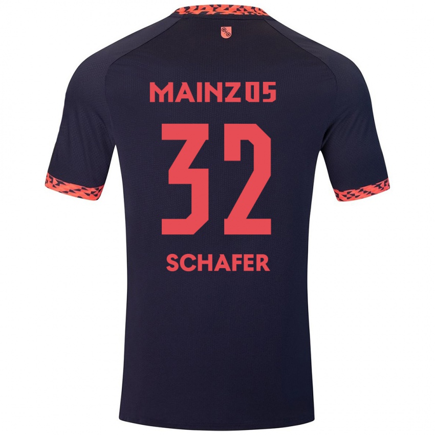 Kinderen Ann-Christin Schäfer #32 Blauw Koraalrood Uitshirt Uittenue 2024/25 T-Shirt