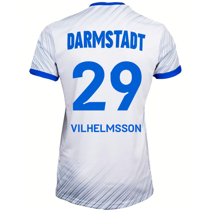 Kinderen Oscar Vilhelmsson #29 Wit Blauw Uitshirt Uittenue 2024/25 T-Shirt