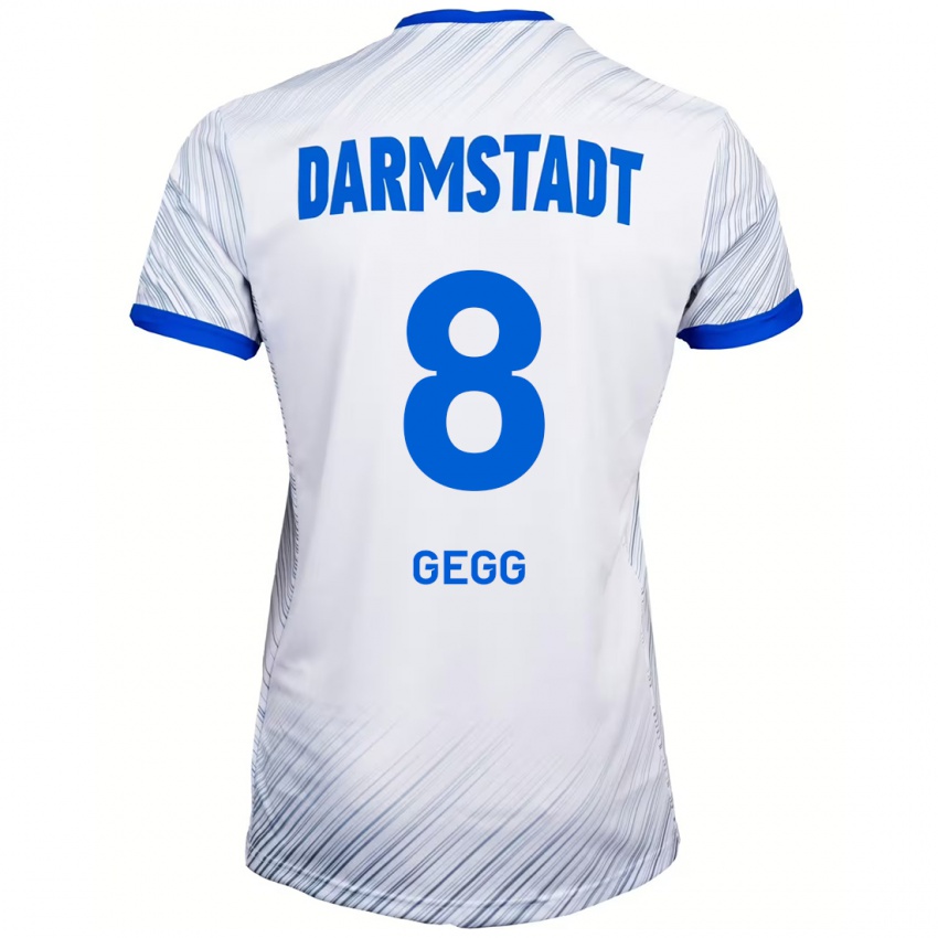 Kinderen Samir Gegg #8 Wit Blauw Uitshirt Uittenue 2024/25 T-Shirt