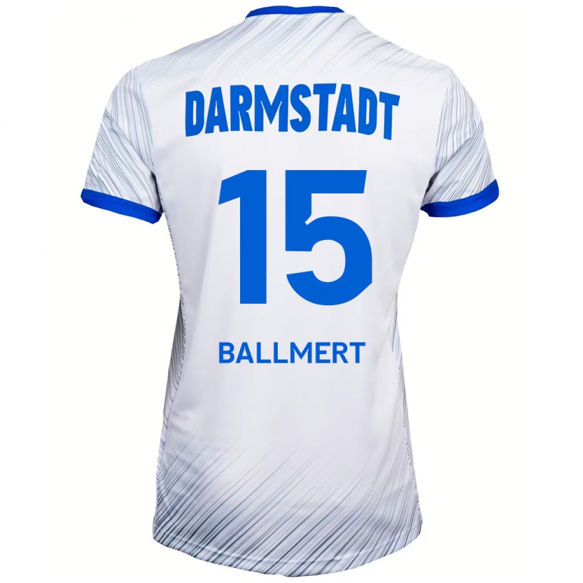 Kinderen Markus Ballmert #15 Wit Blauw Uitshirt Uittenue 2024/25 T-Shirt