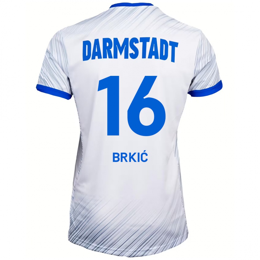 Kinderen Amar Brkić #16 Wit Blauw Uitshirt Uittenue 2024/25 T-Shirt