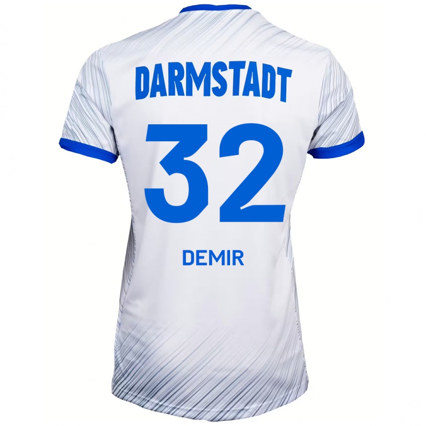 Kinderen Lean Demir #32 Wit Blauw Uitshirt Uittenue 2024/25 T-Shirt