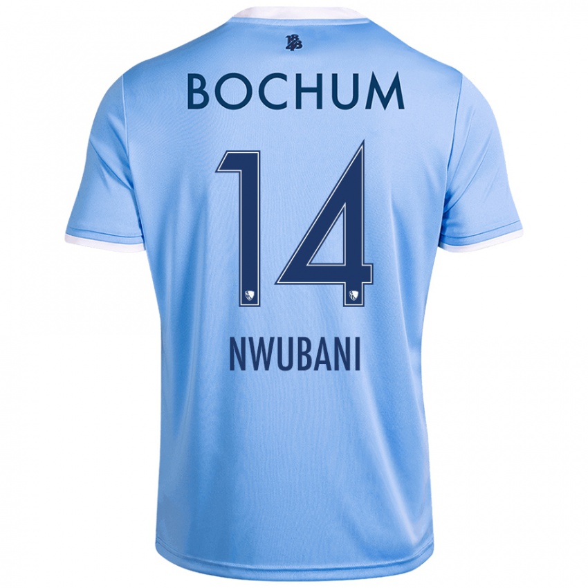 Kinderen Keleb Nwubani #14 Hemelsblauw Uitshirt Uittenue 2024/25 T-Shirt