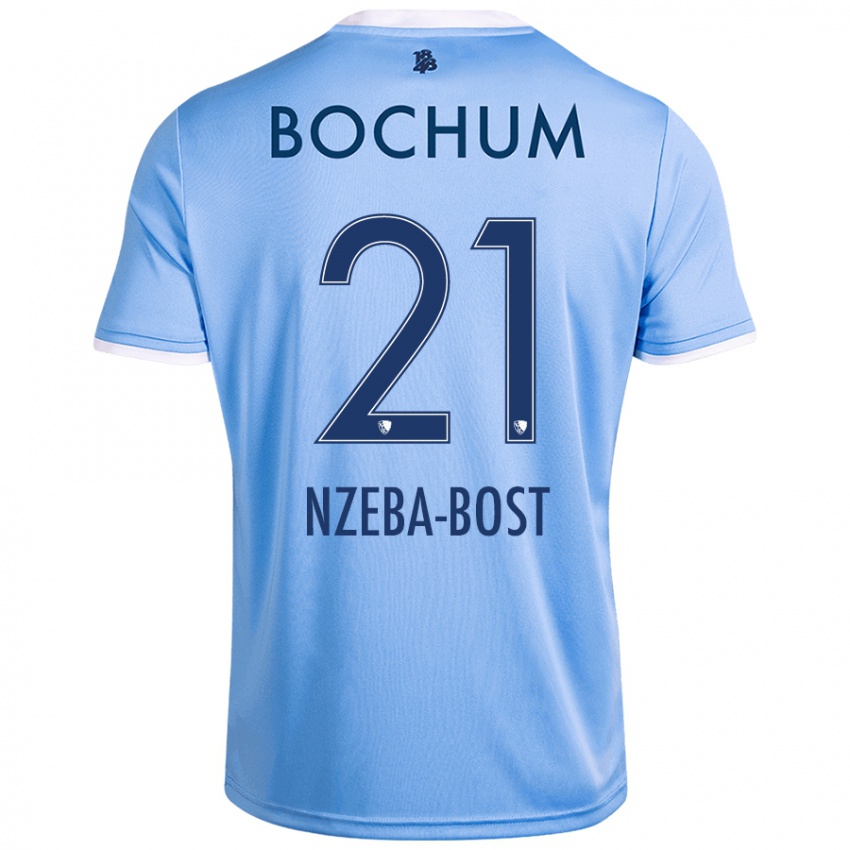 Kinderen Jan Nzeba-Bost #21 Hemelsblauw Uitshirt Uittenue 2024/25 T-Shirt