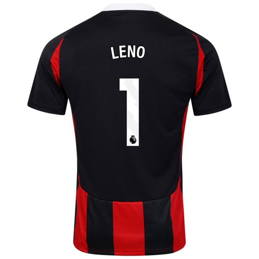 Kinderen Bernd Leno #1 Zwart Rood Uitshirt Uittenue 2024/25 T-Shirt