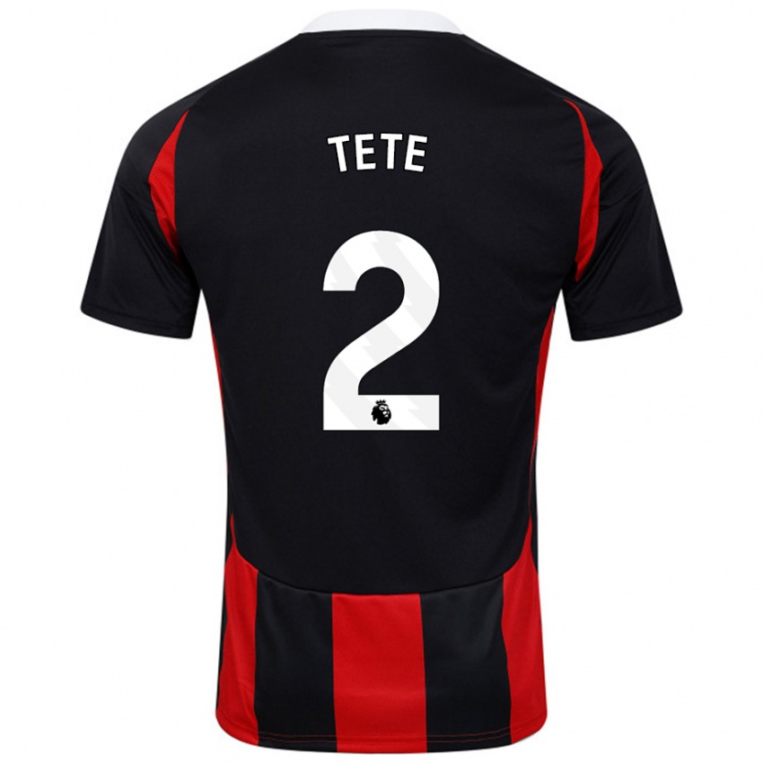 Kinderen Kenny Tete #2 Zwart Rood Uitshirt Uittenue 2024/25 T-Shirt