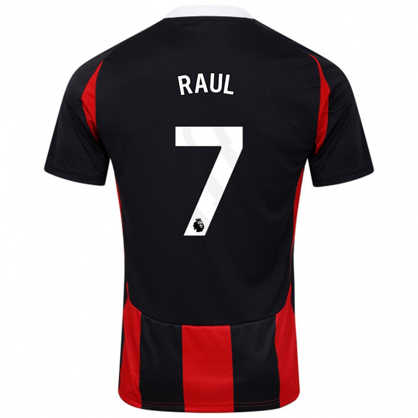 Kinderen Raúl Jiménez #7 Zwart Rood Uitshirt Uittenue 2024/25 T-Shirt