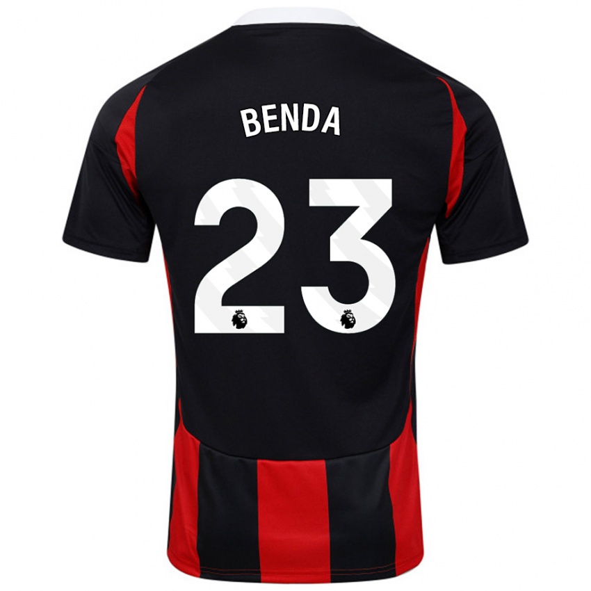 Kinderen Steven Benda #23 Zwart Rood Uitshirt Uittenue 2024/25 T-Shirt