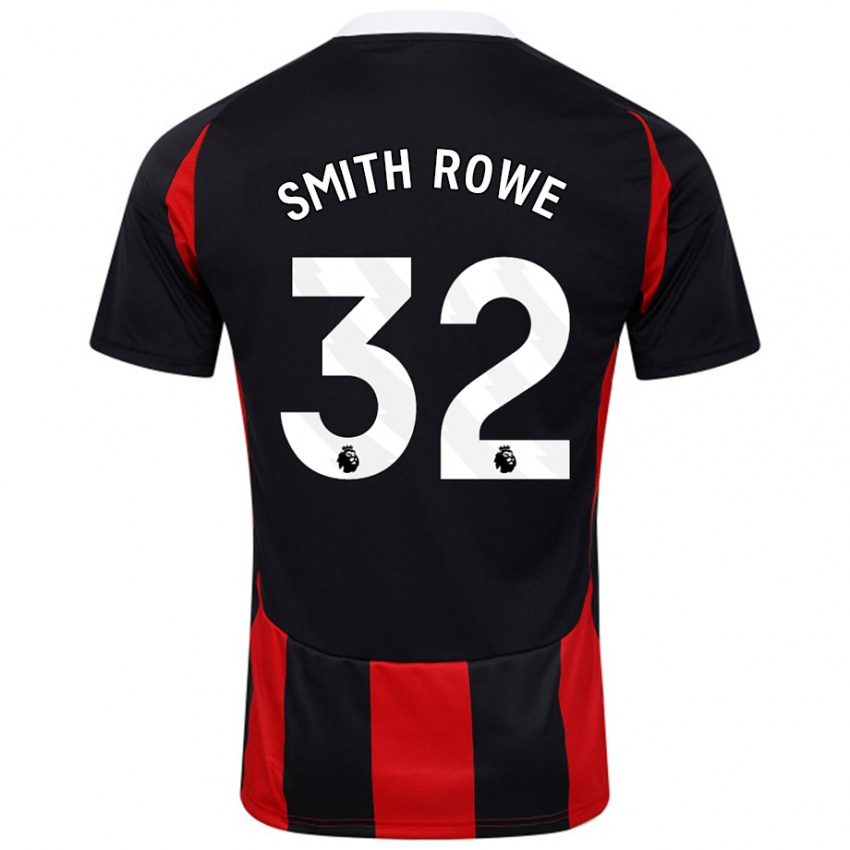 Kinderen Emile Smith Rowe #32 Zwart Rood Uitshirt Uittenue 2024/25 T-Shirt