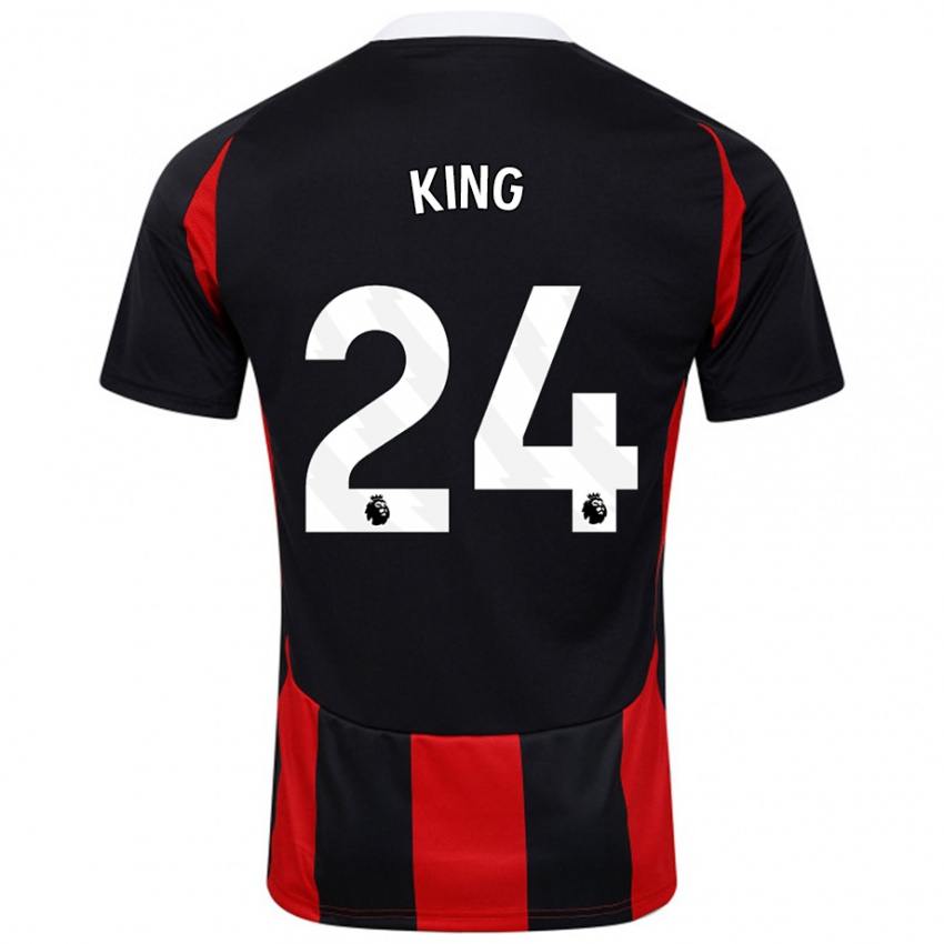 Kinderen Joshua King #24 Zwart Rood Uitshirt Uittenue 2024/25 T-Shirt