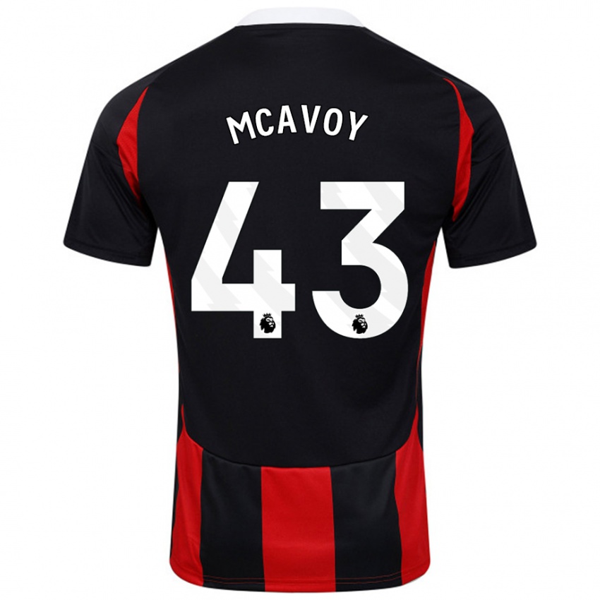 Kinderen Connor Mcavoy #43 Zwart Rood Uitshirt Uittenue 2024/25 T-Shirt