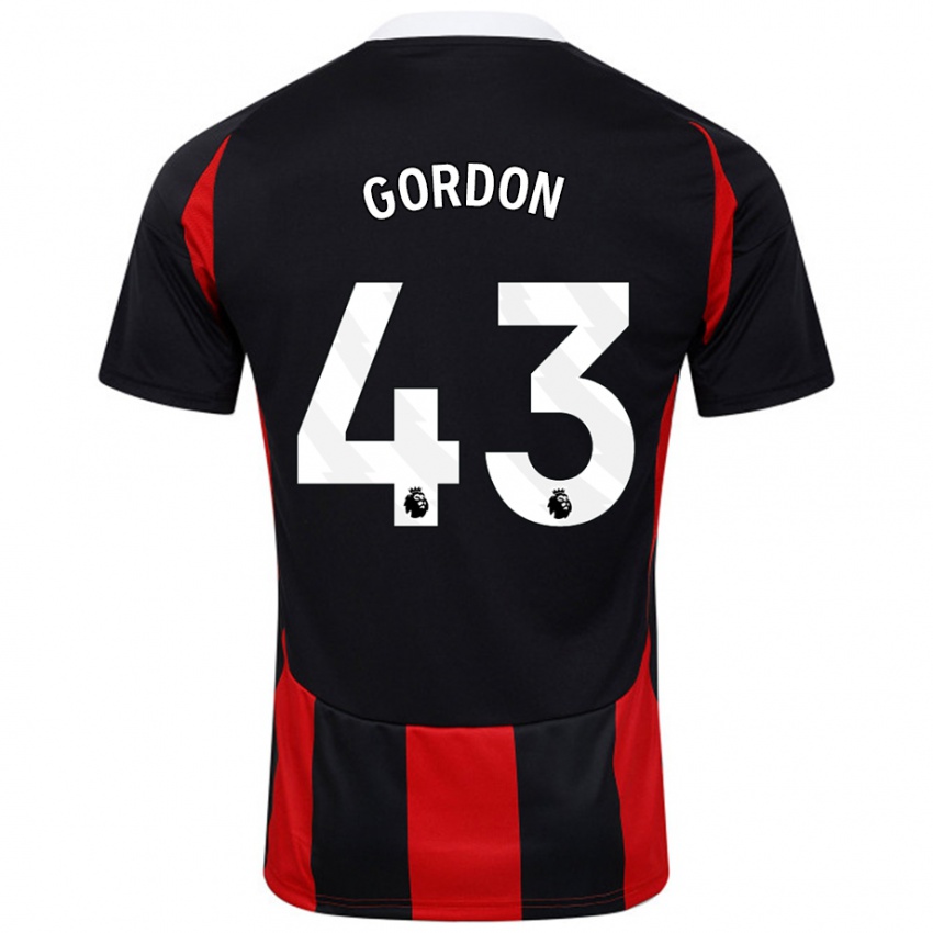 Kinderen Lemar Gordon #43 Zwart Rood Uitshirt Uittenue 2024/25 T-Shirt