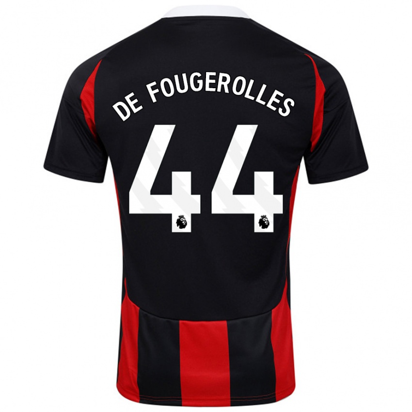 Kinderen Luc De Fougerolles #44 Zwart Rood Uitshirt Uittenue 2024/25 T-Shirt