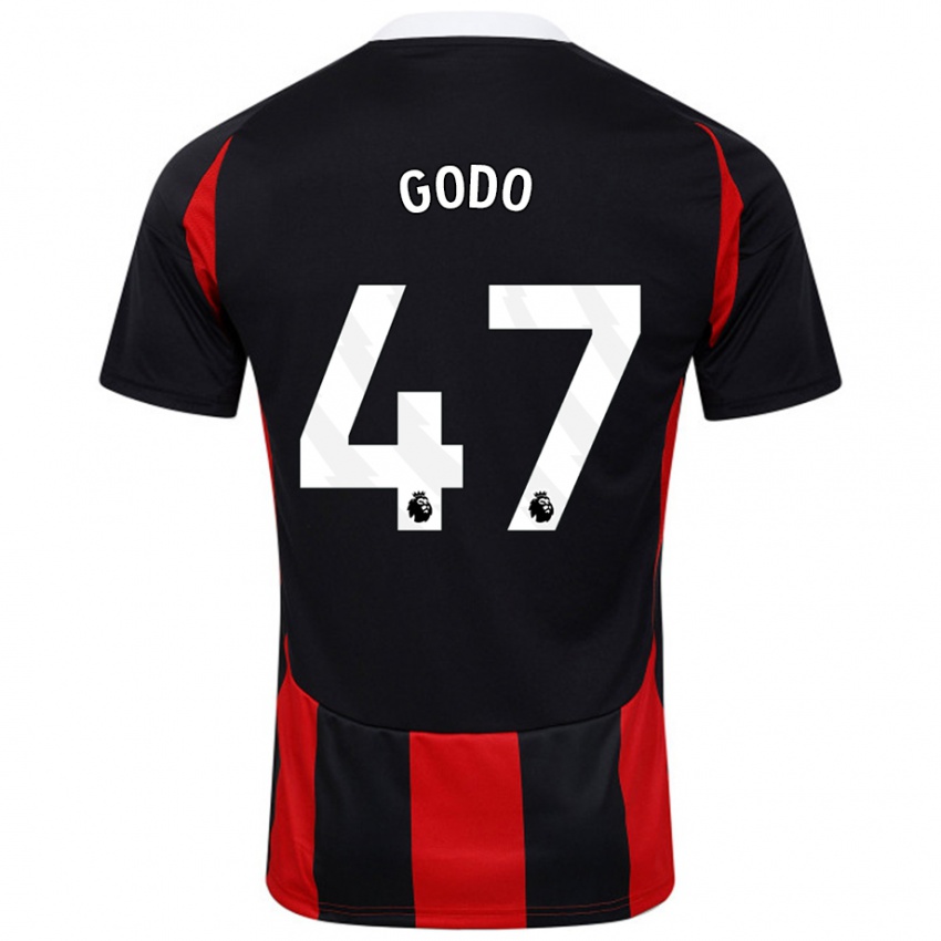 Kinderen Martial Godo #47 Zwart Rood Uitshirt Uittenue 2024/25 T-Shirt