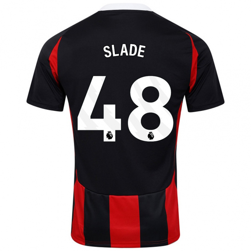 Kinderen Bradley Slade #48 Zwart Rood Uitshirt Uittenue 2024/25 T-Shirt