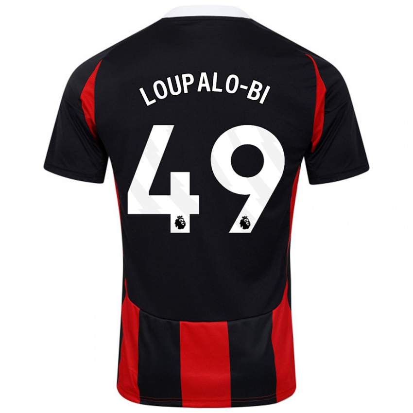 Kinderen Aaron Loupalo-Bi #49 Zwart Rood Uitshirt Uittenue 2024/25 T-Shirt