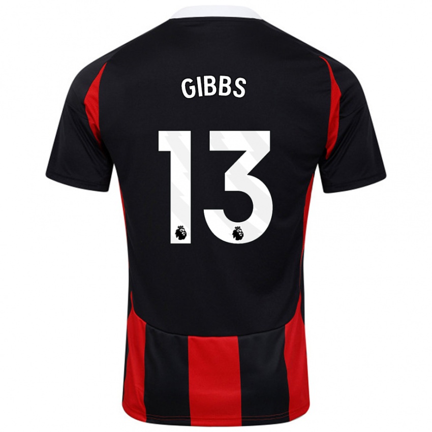 Kinderen Frankie Gibbs #13 Zwart Rood Uitshirt Uittenue 2024/25 T-Shirt