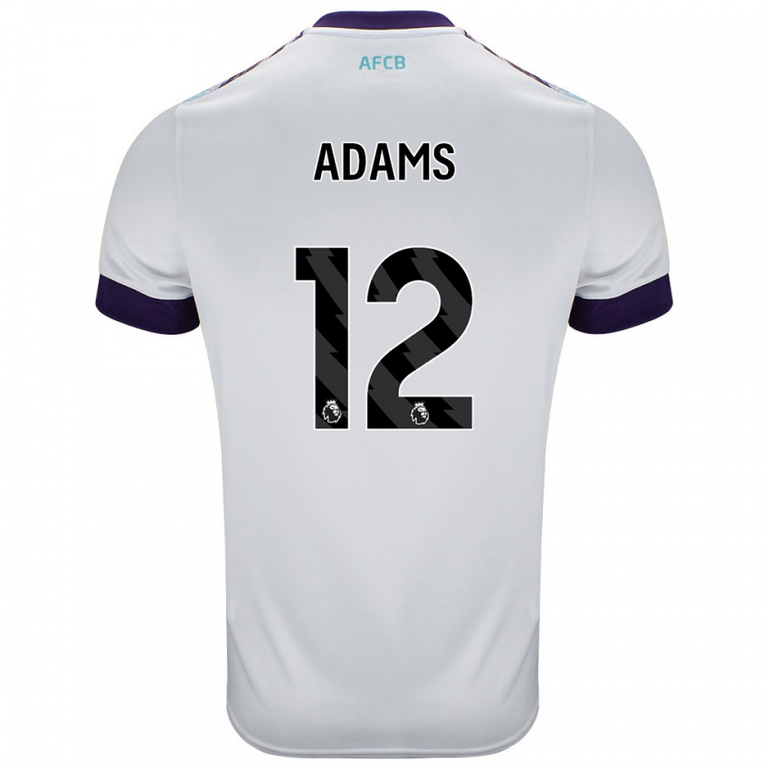 Kinderen Tyler Adams #12 Wit Groen Paars Uitshirt Uittenue 2024/25 T-Shirt