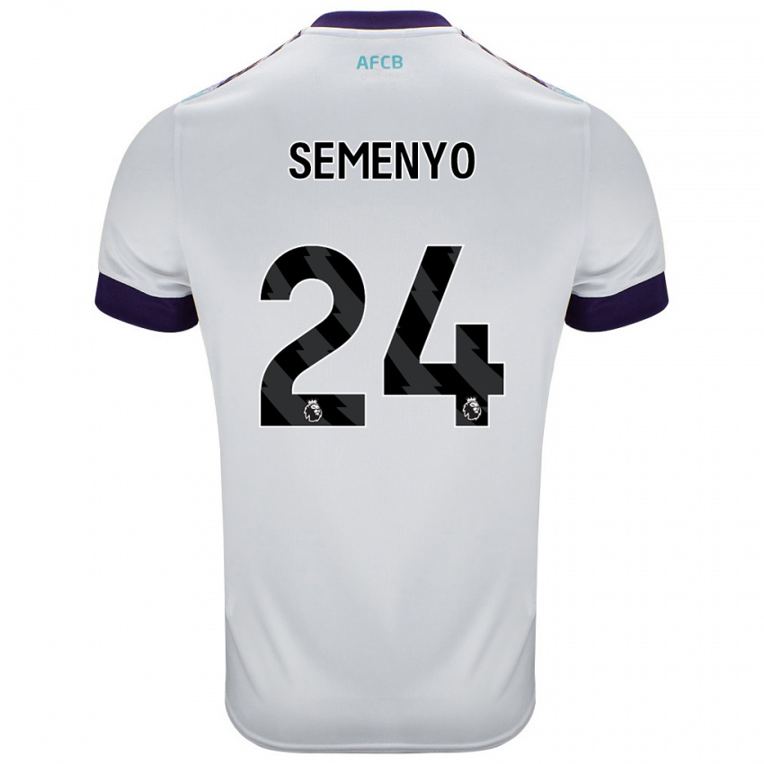 Kinderen Antoine Semenyo #24 Wit Groen Paars Uitshirt Uittenue 2024/25 T-Shirt