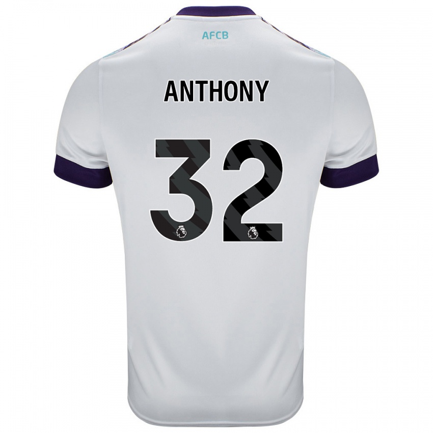 Kinderen Jaidon Anthony #32 Wit Groen Paars Uitshirt Uittenue 2024/25 T-Shirt