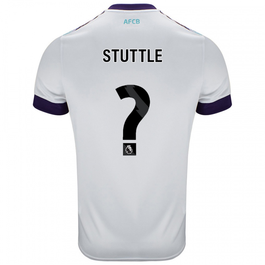 Kinderen Jonny Stuttle #0 Wit Groen Paars Uitshirt Uittenue 2024/25 T-Shirt