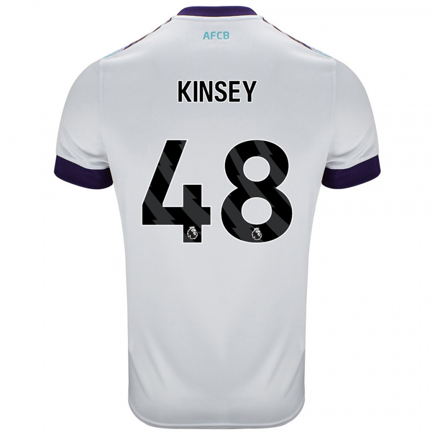 Kinderen Max Kinsey #48 Wit Groen Paars Uitshirt Uittenue 2024/25 T-Shirt