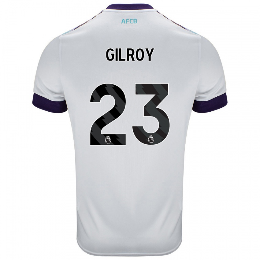 Kinderen Chloe Gilroy #23 Wit Groen Paars Uitshirt Uittenue 2024/25 T-Shirt