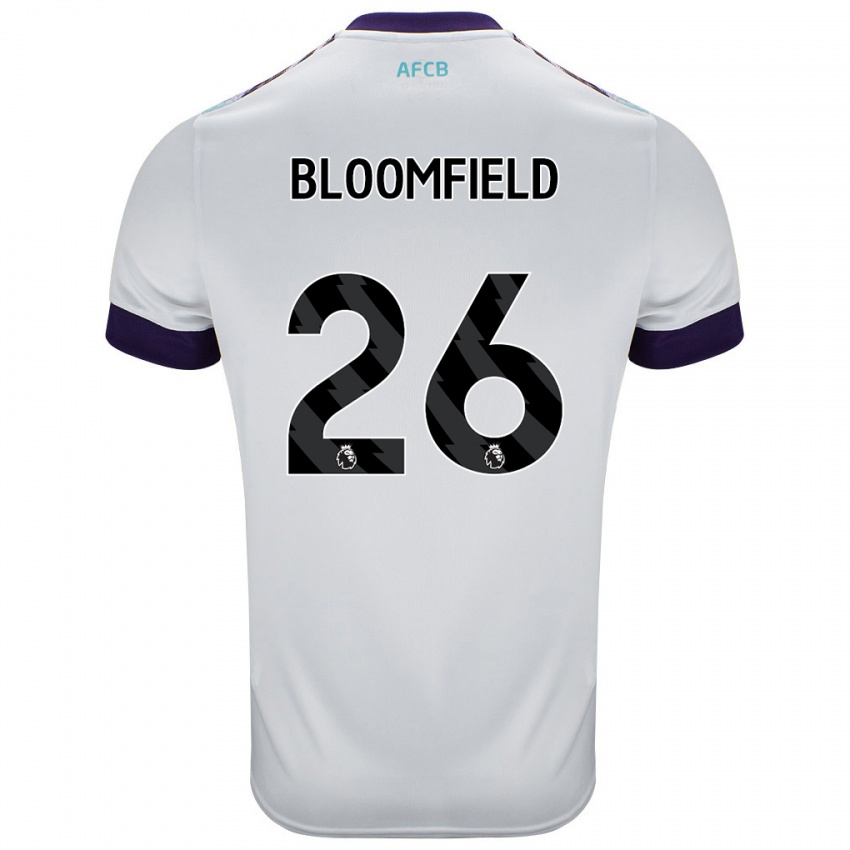 Kinderen Erin Bloomfield #26 Wit Groen Paars Uitshirt Uittenue 2024/25 T-Shirt