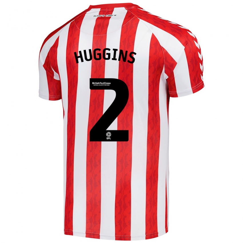 Heren Niall Huggins #2 Rood Wit Thuisshirt Thuistenue 2024/25 T-Shirt