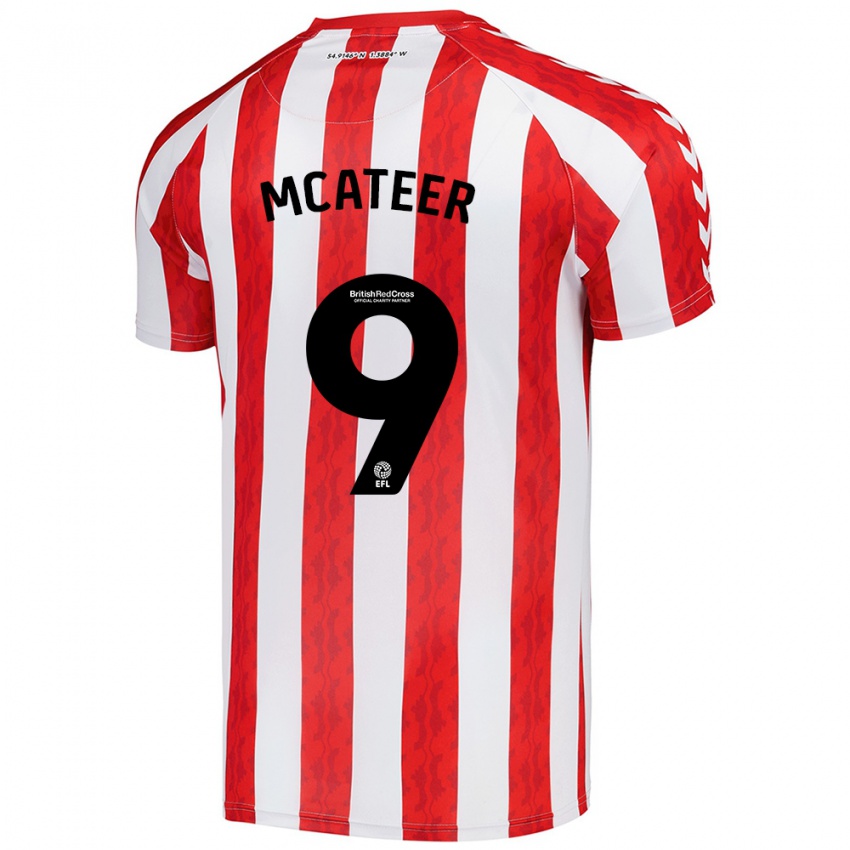 Heren Mary Mcateer #9 Rood Wit Thuisshirt Thuistenue 2024/25 T-Shirt